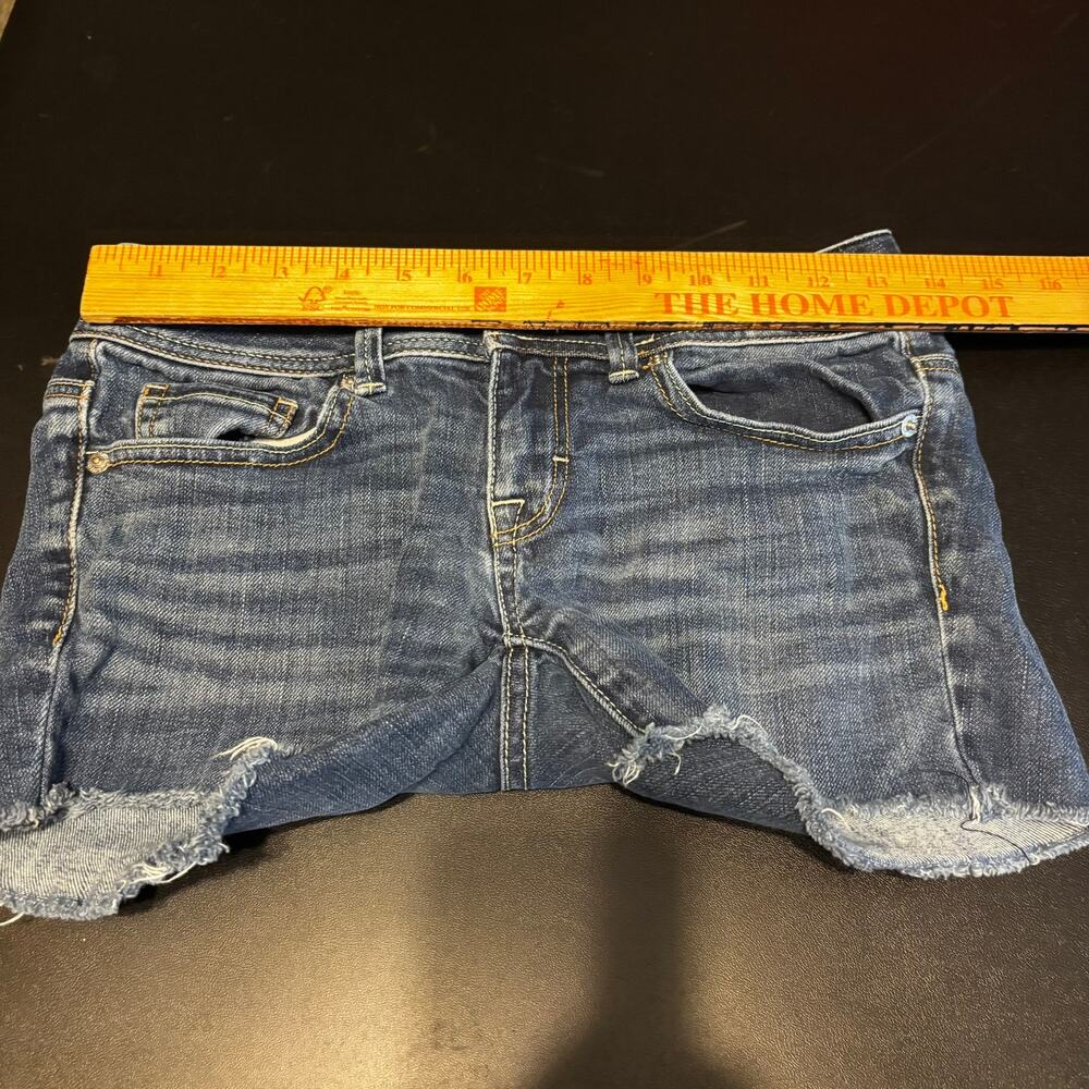 American Eagle Original Boot Stretch Denim Cutoff Shorts Womens Size 0 - Picture 2 of 7